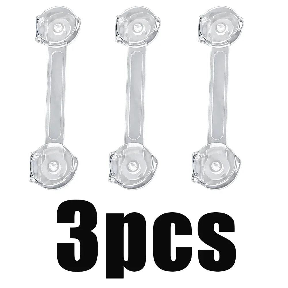 Child Safety Cabinet Locks (3–10 Pack) Transparent Soft Strap Anti-Opening Anti-Pinch