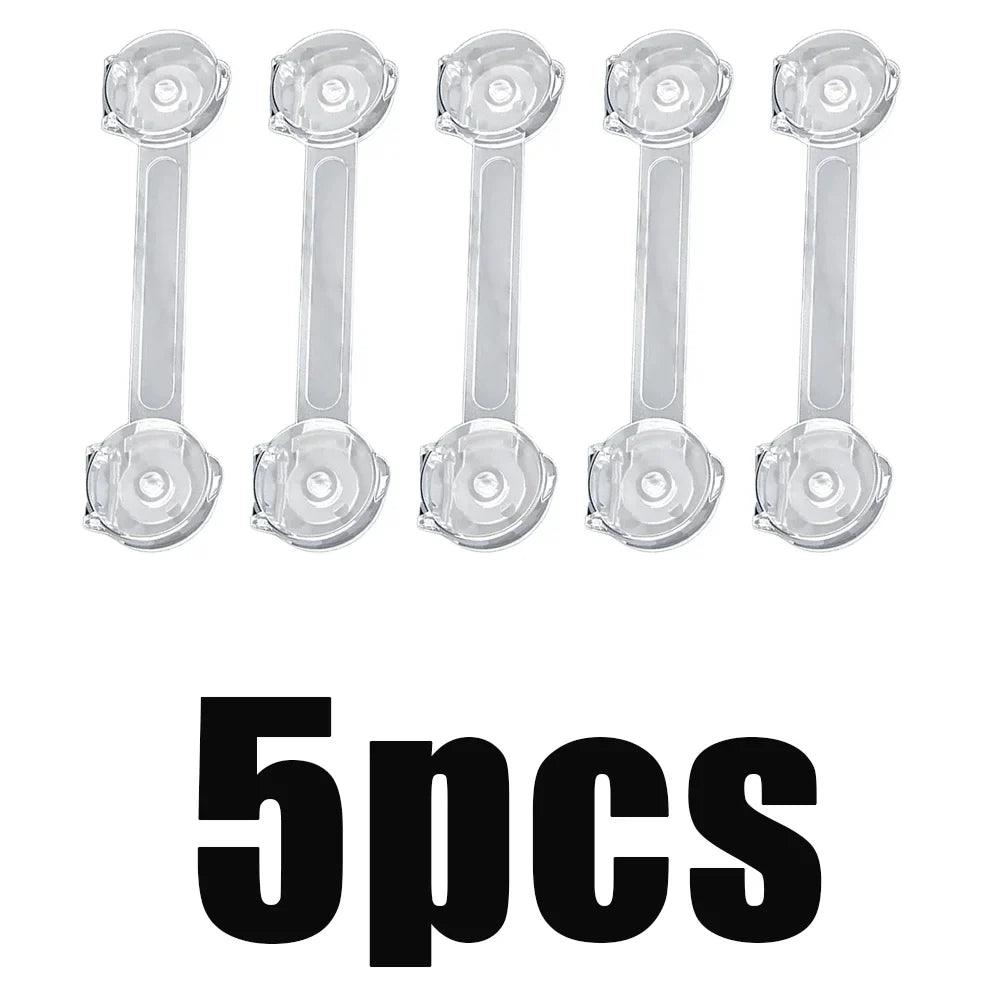 Child Safety Cabinet Locks (3–10 Pack) Transparent Soft Strap Anti-Opening Anti-Pinch