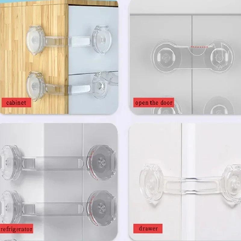 6-Pack Baby Cabinet Locks, Childproof Drawer & Refrigerator Safety Straps, Anti-Pinch Home Protection