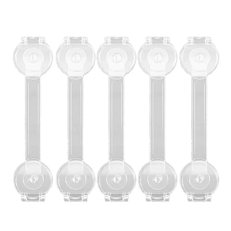 Baby Cabinet Safety Locks 3/5/7-Pack – Adhesive No-Drill Transparent Childproof Drawer & Refrigerator Lock