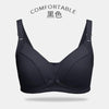 Maternity Nursing Bralette – Wire-Free Cotton Bralette with Adjustable Straps & 4-Hook Back Closure - Black / B / 42