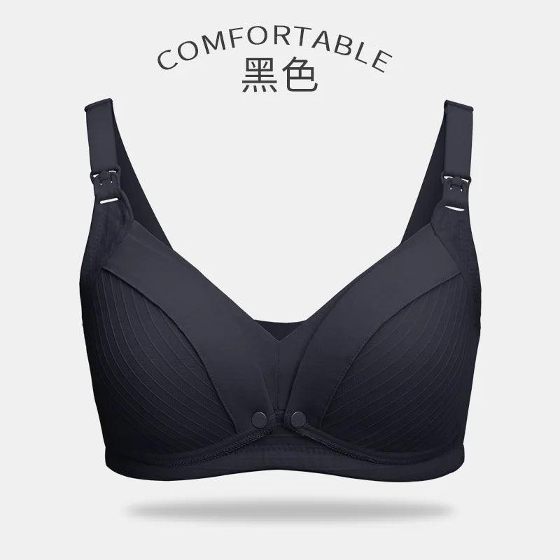 Maternity Nursing Bralette – Wire-Free Cotton Bralette with Adjustable Straps & 4-Hook Back Closure