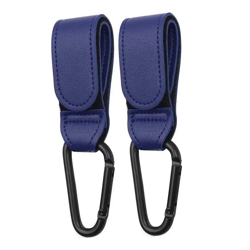 PU Leather 360° Rotating Stroller Hook - Baby Bag Pram Organizer (1 or 2-Pack)