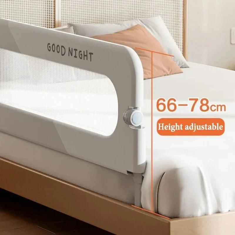 Invisible Collapsible Baby Bed Rail Guard – Foldable Anti-Fall Safety Barrier for Toddlers, Fits 150/180/200/220×70 cm (59/71/79/87×27.6 in)