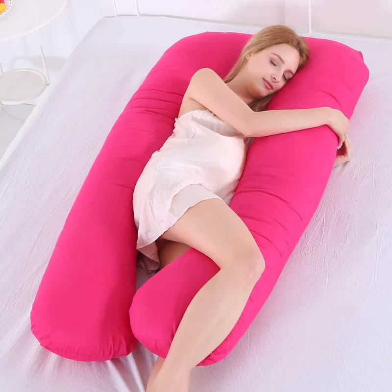 U-Shaped Maternity Pillow 130 x 75 cm (51 x 29.5 in) Pregnancy Side Sleeping Pillow with Waist Support, Removable Washable Cover