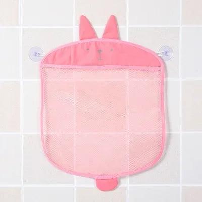 Baby Bath Toy Mesh Organizer with Suction Cups - Cartoon Animal Storage Bag for Kids