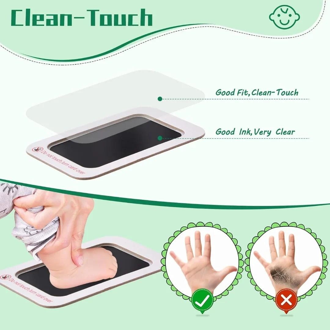Baby Handprint & Footprint Keepsake Kit – Clean Touch Inkless Prints with Dog Paw Option, 2 Art Cards Included