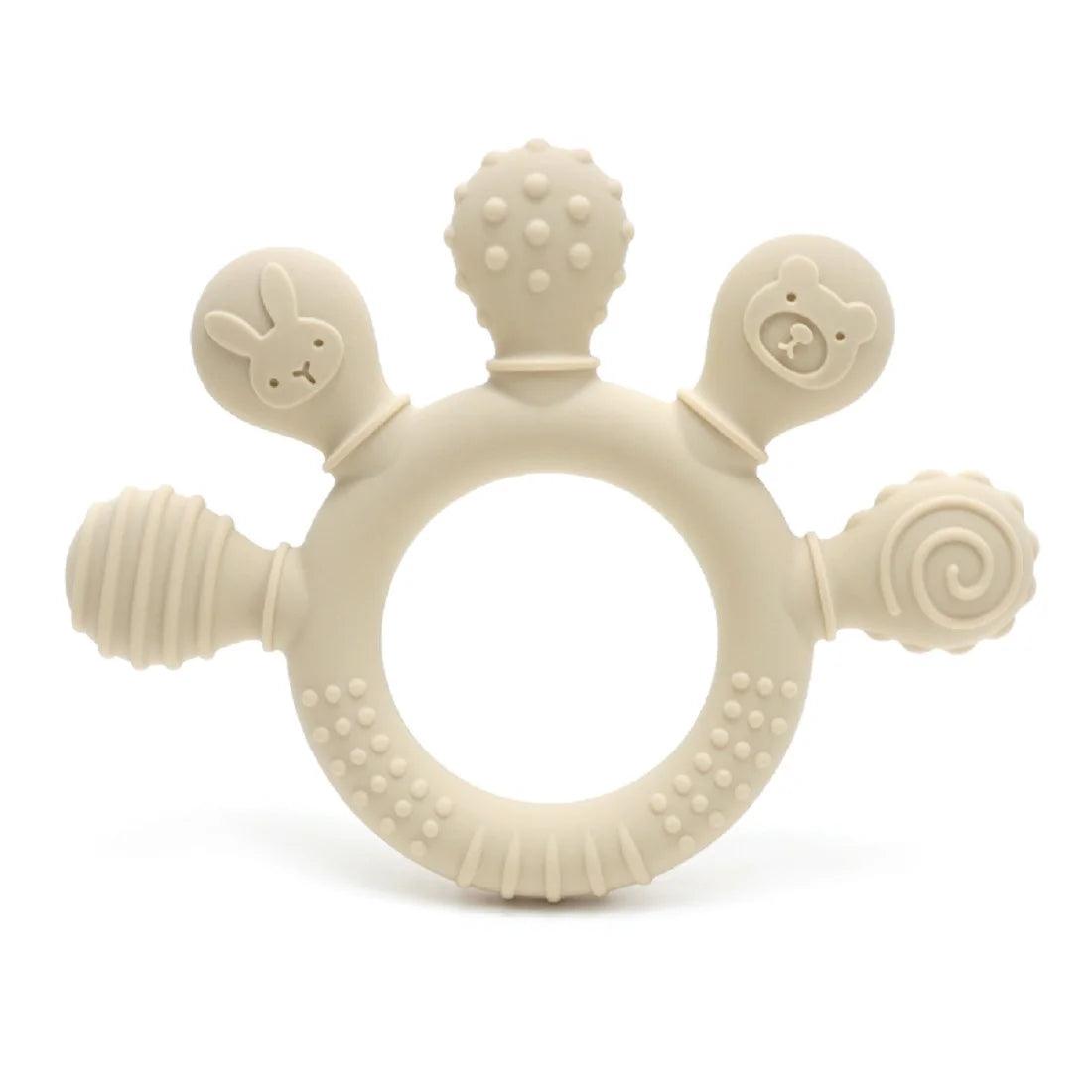 Silicone Baby Teether 0-12 Months Chew Beads Sensory Gum Relief Ring