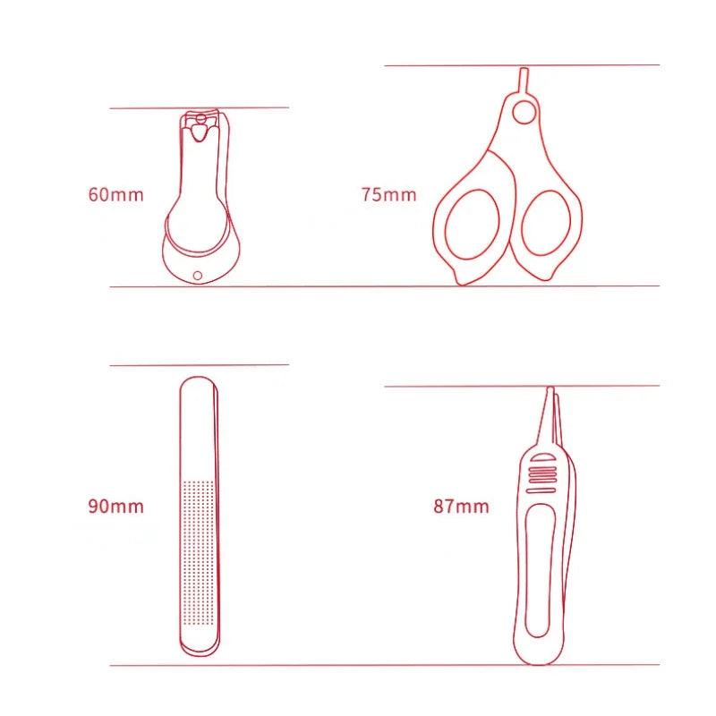 Newborn & Infant Baby Nail Care Kit, Safety Nail Scissors Trimmer Tweezers with Storage Box