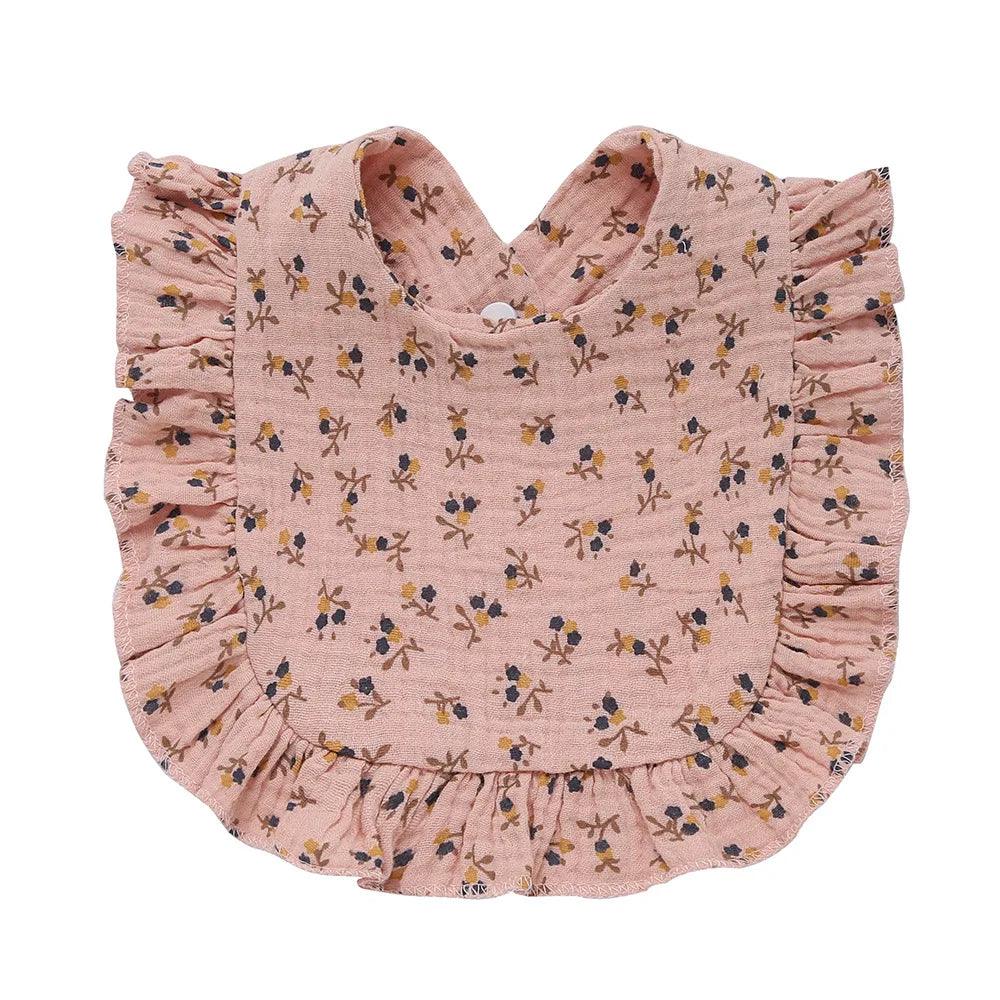 Muslin Cotton Baby Bibs & Burp Cloths - Ruffle Bandana Drool Bibs for Newborns