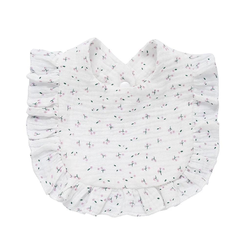 Muslin Cotton Baby Bibs & Burp Cloths - Ruffle Bandana Drool Bibs for Newborns