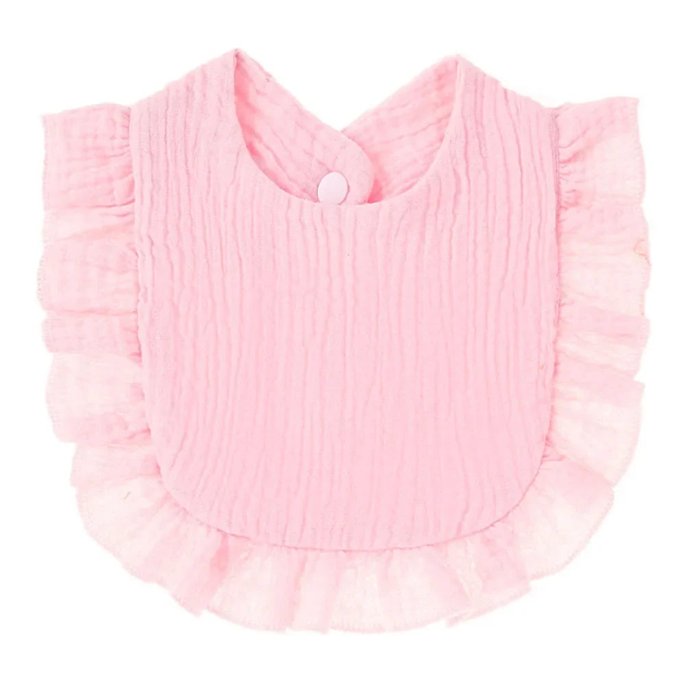 Muslin Cotton Baby Bibs & Burp Cloths - Ruffle Bandana Drool Bibs for Newborns