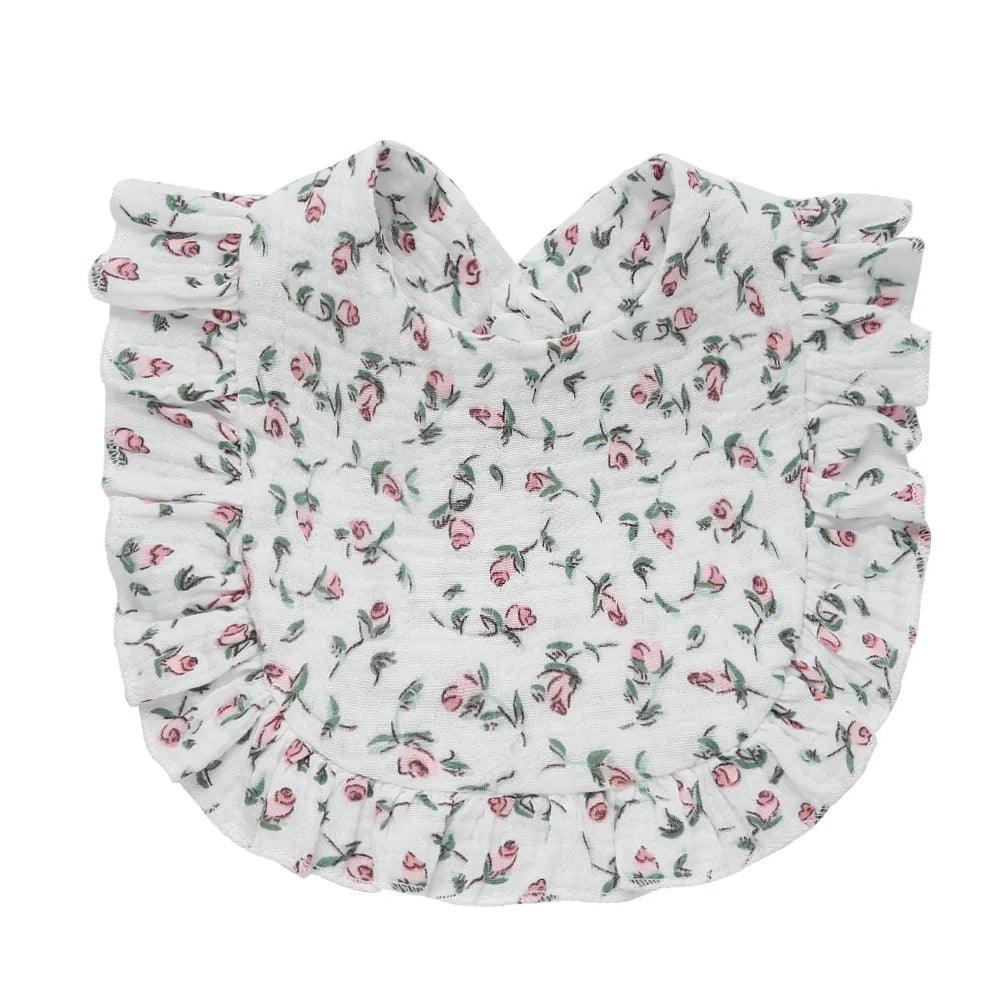 Muslin Cotton Baby Bibs & Burp Cloths - Ruffle Bandana Drool Bibs for Newborns