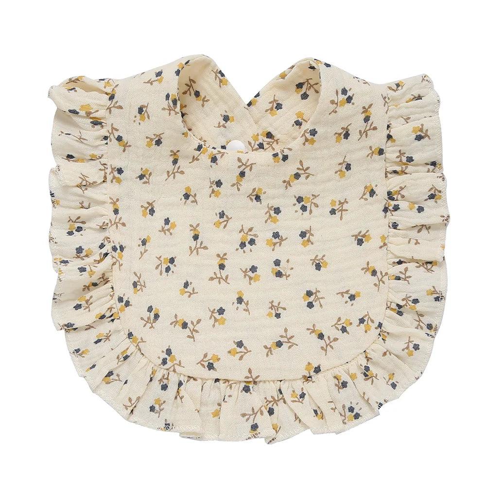 Muslin Cotton Baby Bibs & Burp Cloths - Ruffle Bandana Drool Bibs for Newborns