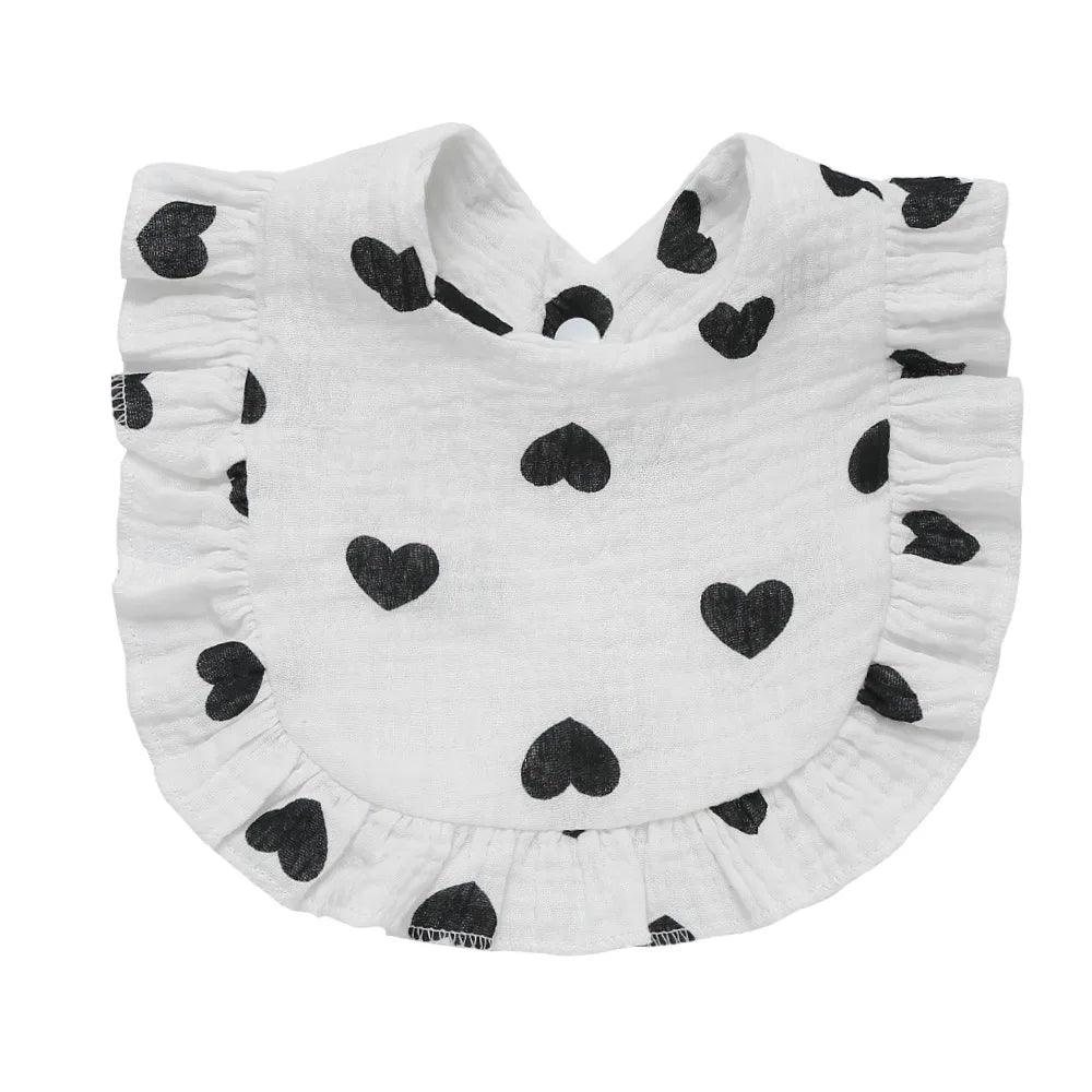 Muslin Cotton Baby Bibs & Burp Cloths - Ruffle Bandana Drool Bibs for Newborns
