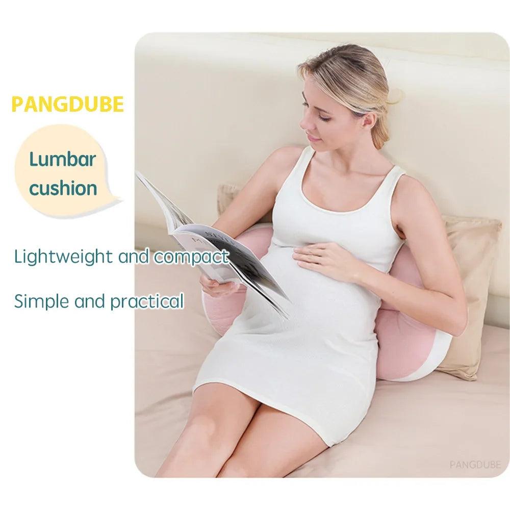Pregnancy Body Pillow with Free Waist Support Pillow — Cotton-Polyester Maternity Sleeping Pillow, 64–78 × 36 cm (25–30.7 × 14 in)