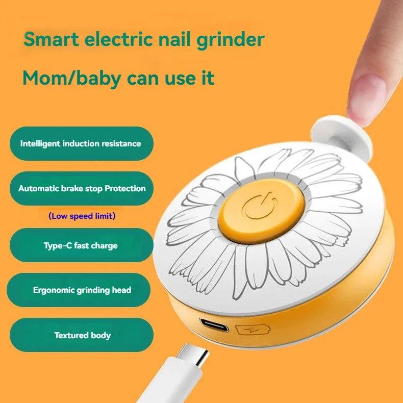 Electric Baby & Adult Nail Trimmer USB Rechargeable Nail Grinder for Safe Quiet Nail Care with Charging Cable