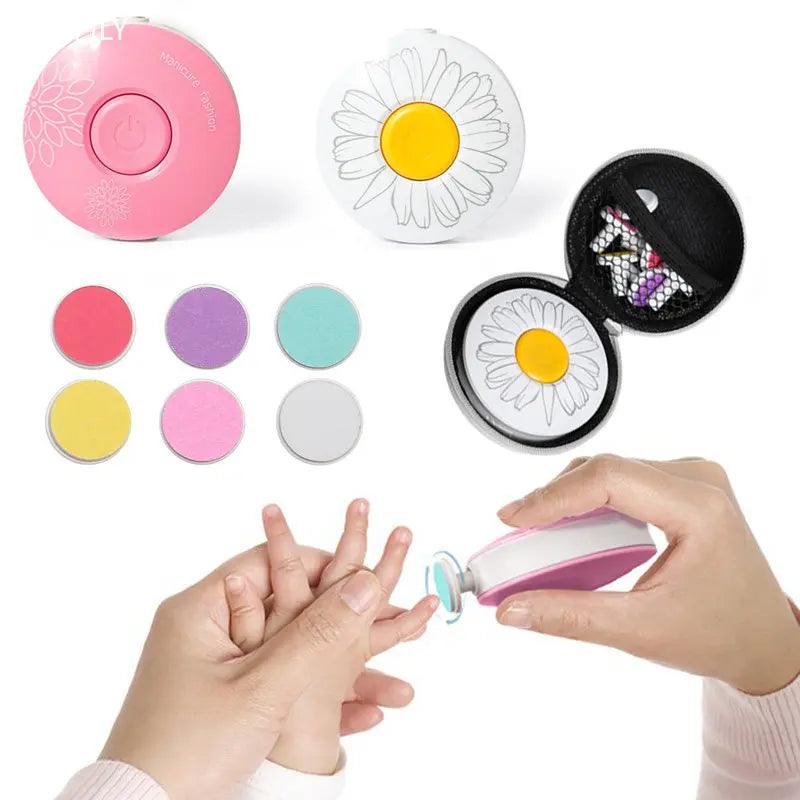 6-Piece Baby Nail Trimmer & Manicure Kit Electric Nail Polisher Clippers Scissors with Storage Bag