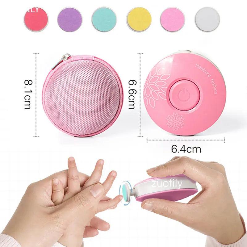 6-Piece Baby Nail Trimmer & Manicure Kit Electric Nail Polisher Clippers Scissors with Storage Bag