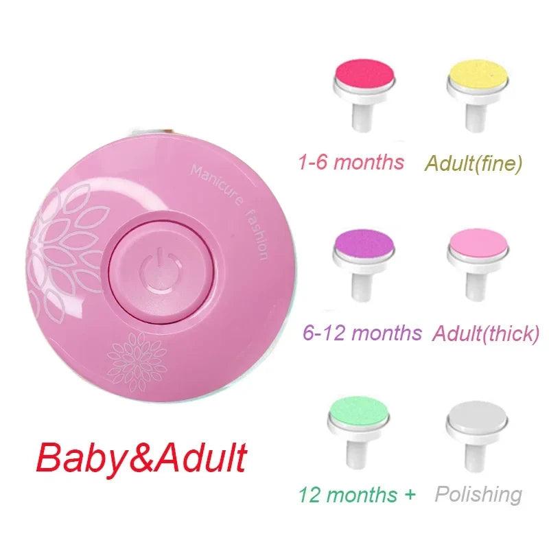 Electric Baby Nail Trimmer Kit for Newborns & Infants, Nail Clipper and Polisher Manicure Set