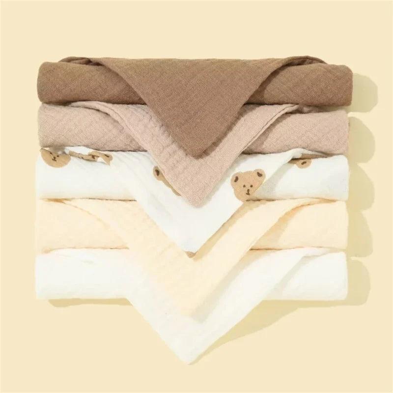 5-Pack Cotton Baby Drool Bibs Soft Absorbent Button Closure Unisex Newborn Infant Feeding Bibs