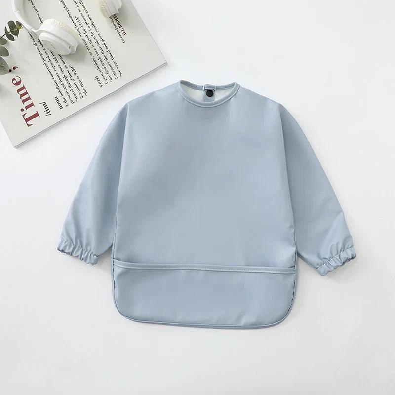 Waterproof Long Sleeve Baby Feeding Bib with Pocket — Toddler Art Smock & Burp Cloth, Unisex (1-3 Years)