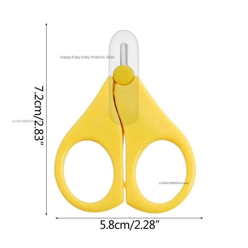 Baby Safety Nail Clippers & Scissors - Mini Stainless Steel Rounded Tip Trimmer for Newborns and Infants