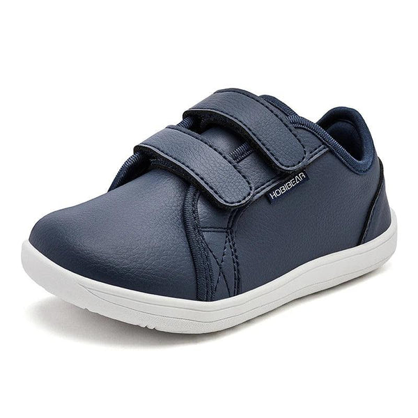 Kids Barefoot Shoes – Minimalist Wide-Toe Lightweight Sneakers with Hook & Loop PU Leather Upper