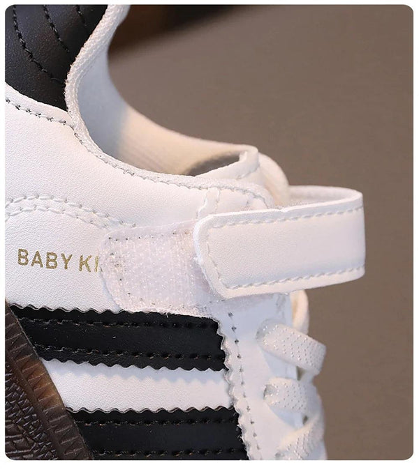 Kids PU Leather Sneakers - Lightweight Slip-On Velcro Soft-Sole, Anti-Slip Unisex Children’s Shoes