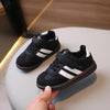 Kids PU Leather Sneakers - Lightweight Slip-On Velcro Soft-Sole, Anti-Slip Unisex Children’s Shoes - Black / 26