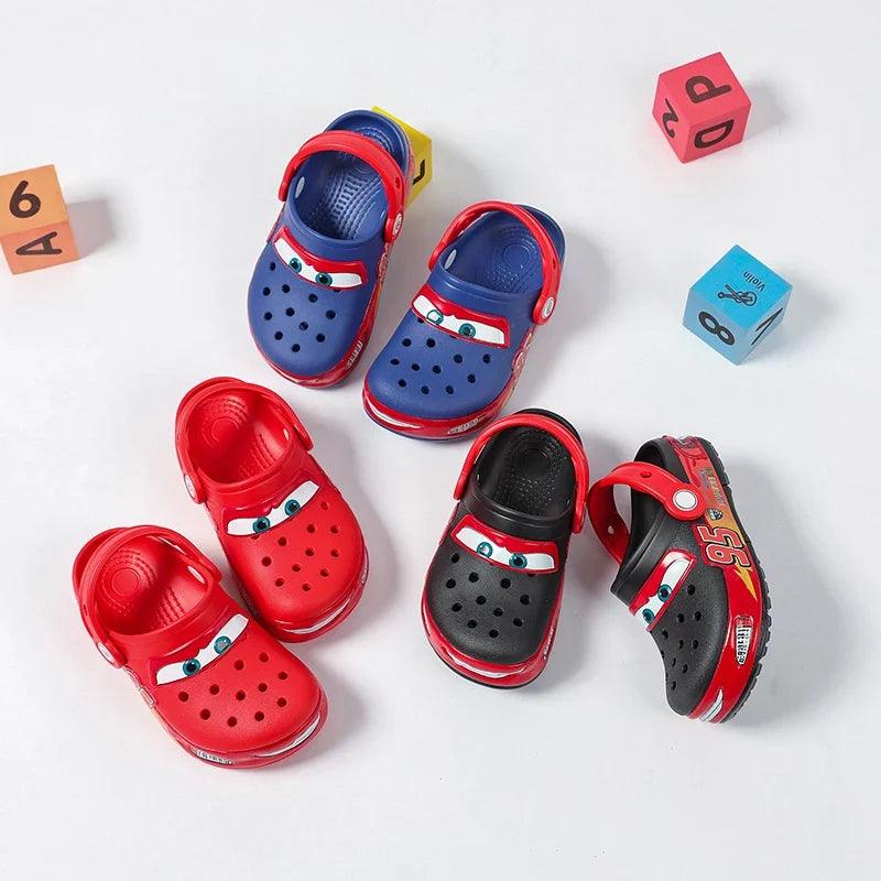 Lightning McQueen LED Light-Up Kids Slippers Car Sandals for Boys & Girls Breathable EVA Beach Slides