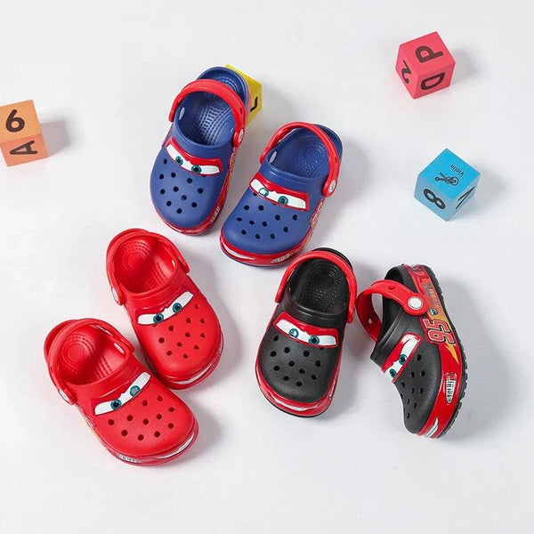 Lightning McQueen LED Light-Up Kids Slippers Car Sandals for Boys & Girls Breathable EVA Beach Slides
