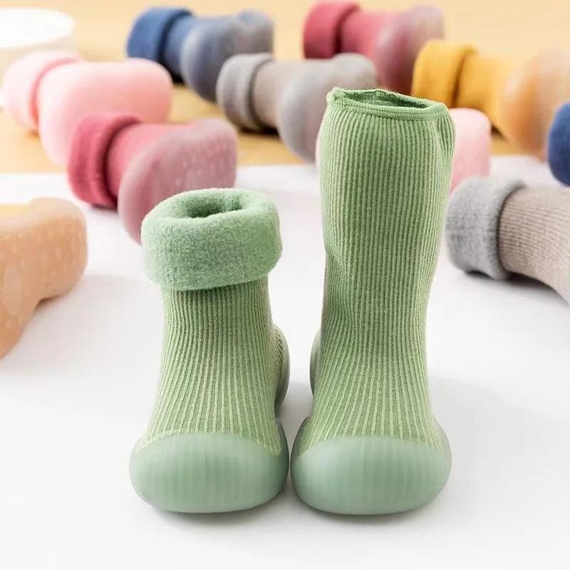 Warm Baby First Walker Shoes — Newborn to 4 Years Unisex Winter Slip-On Anti-Slip Rubber Sole