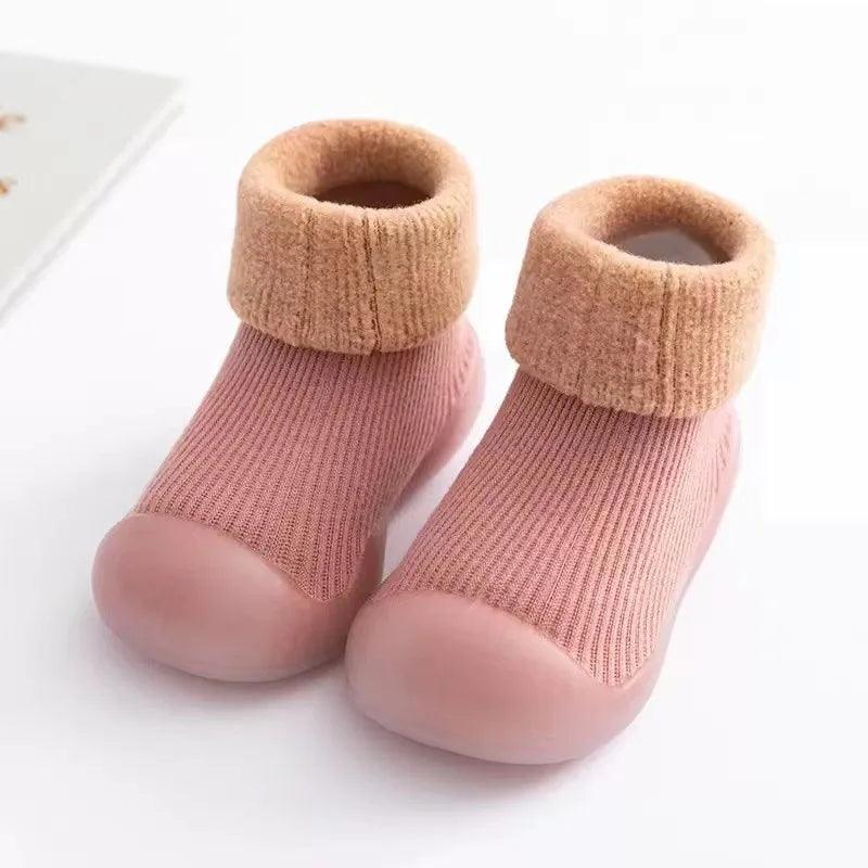 Warm Baby First Walker Shoes — Newborn to 4 Years Unisex Winter Slip-On Anti-Slip Rubber Sole