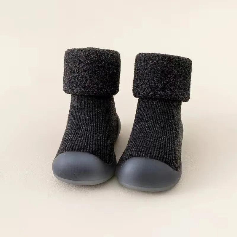 Warm Baby First Walker Shoes — Newborn to 4 Years Unisex Winter Slip-On Anti-Slip Rubber Sole