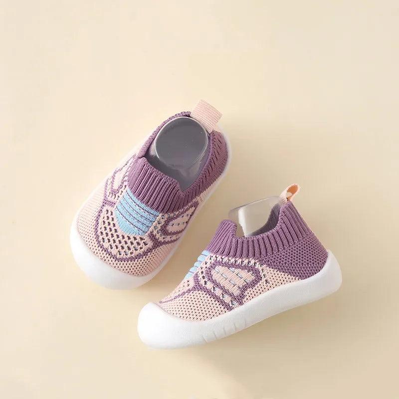 Baby Anti-Slip Breathable First Walker Crib Socks with Rubber Sole (11.5–15.5 cm / 4.5–6.1 in)