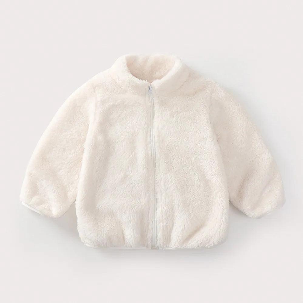 Toddler & Kids Plush Winter Coat – Warm Corduroy Turtleneck Zipper Jacket, Unisex (Ages 1-6 Years)