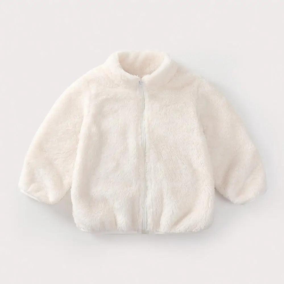 Toddler & Kids Plush Winter Coat – Warm Corduroy Turtleneck Zipper Jacket, Unisex (Ages 1-6 Years)