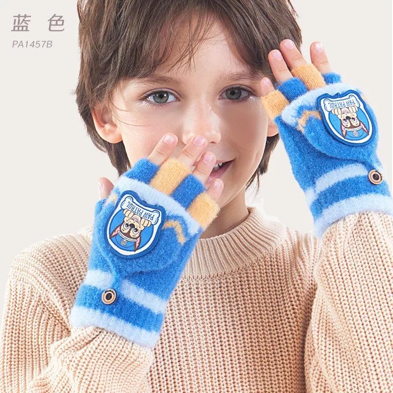 Kids Winter Plush Cartoon Mittens - Warm Gloves for Children Ages 2–6