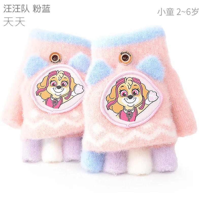 Kids Winter Plush Cartoon Mittens - Warm Gloves for Children Ages 2–6