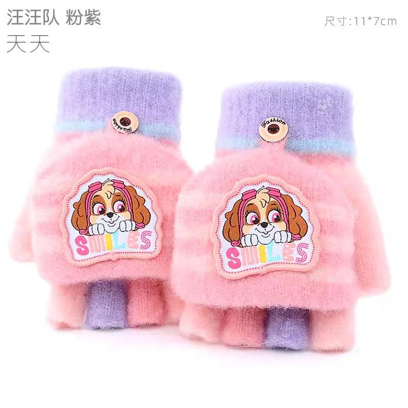 Kids Winter Plush Cartoon Mittens - Warm Gloves for Children Ages 2–6