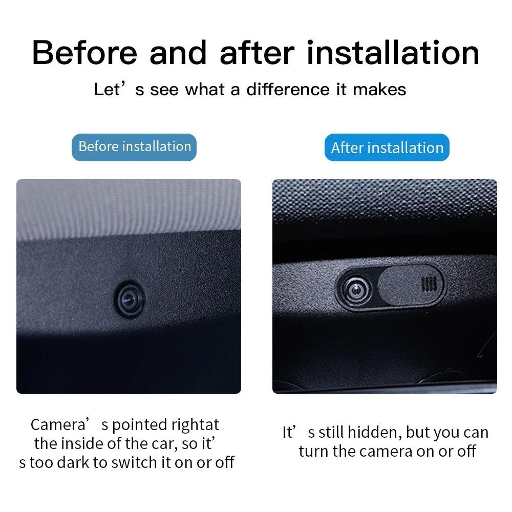 Tesla Model 3 & Model Y Camera Privacy Cover - Ultra-Thin Sliding Webcam Sticker for Car Monitor, Laptops & Smartphones