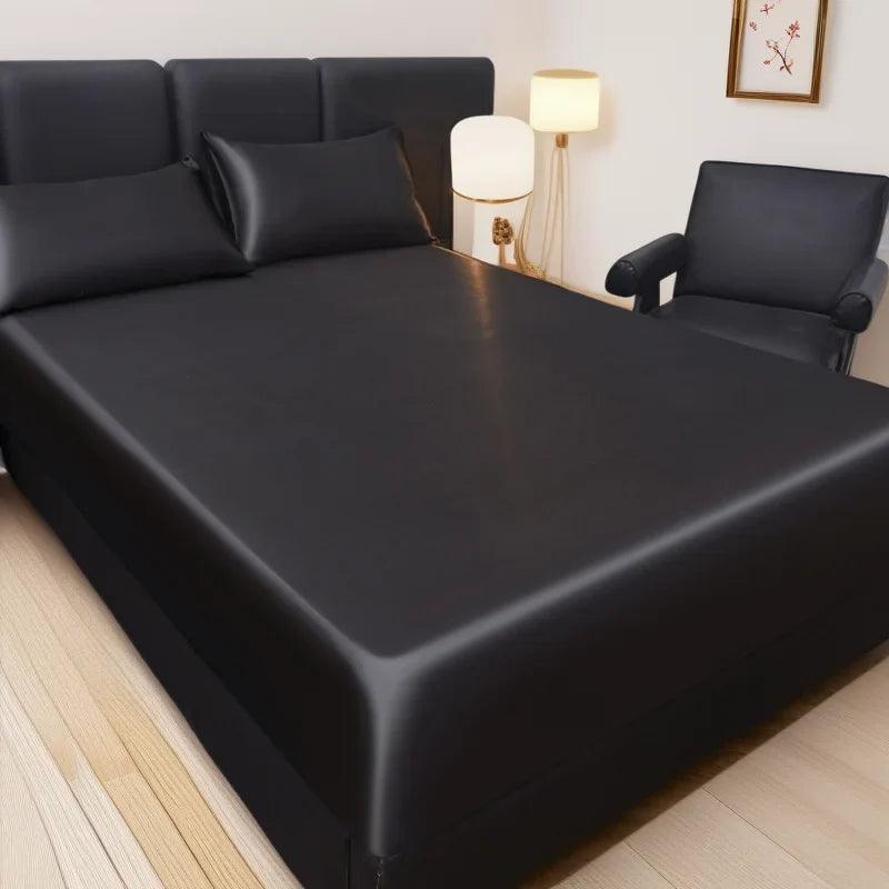Satin-Feel Fitted Sheet Twin Size (39 x 75 in / 99 x 191 cm) – Breathable Skin-Friendly Polyester Mattress Cover