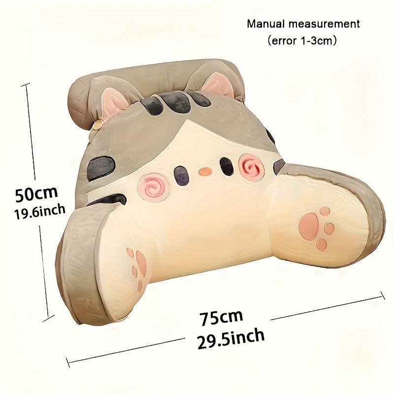 70 x 50 cm (27.6 x 19.7 in) Large Bedhead Backrest Pillow, Cartoon Cat Sofa Reading Cushion, Maternity Waist Support