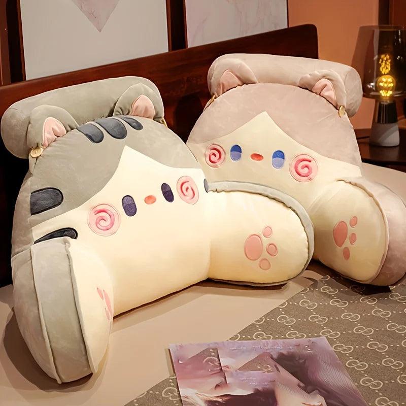 70 x 50 cm (27.6 x 19.7 in) Large Bedhead Backrest Pillow, Cartoon Cat Sofa Reading Cushion, Maternity Waist Support