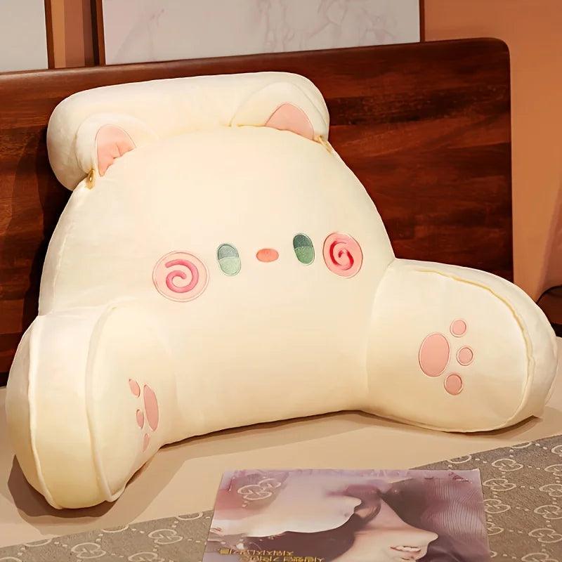 70 x 50 cm (27.6 x 19.7 in) Large Bedhead Backrest Pillow, Cartoon Cat Sofa Reading Cushion, Maternity Waist Support