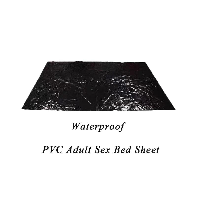 Black Waterproof PVC Bed Sheet – Oil-Resistant Thick Mattress Protector Fits 1.2 / 1.5 / 1.8 / 2.0 m Beds (220×130 / 220×160 / 220×200 cm | 86.6×51.2 / 86.6×63.0 / 86.6×78.7 in)