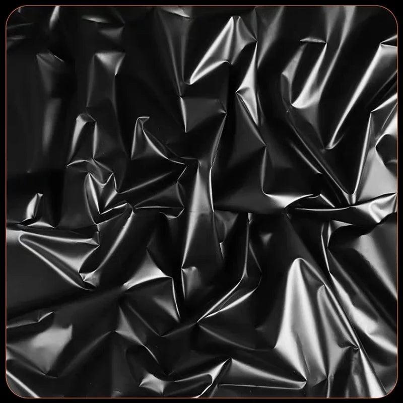 Black Waterproof PVC Bed Sheet – Oil-Resistant Thick Mattress Protector Fits 1.2 / 1.5 / 1.8 / 2.0 m Beds (220×130 / 220×160 / 220×200 cm | 86.6×51.2 / 86.6×63.0 / 86.6×78.7 in)