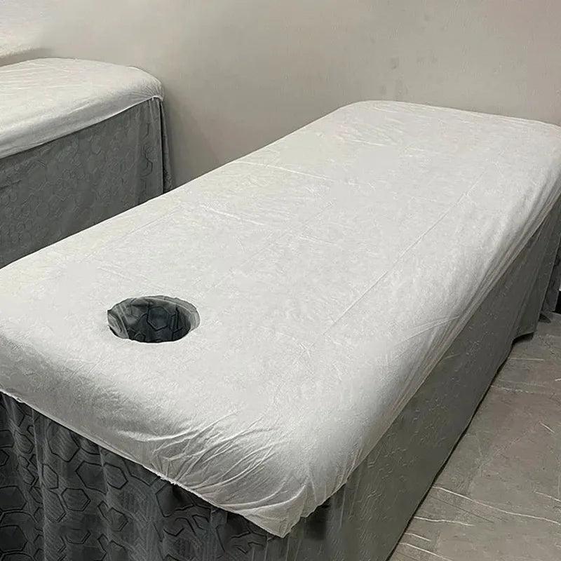 10-Pack Disposable Open-Face Spa Bed Sheets — Breathable Non-Woven Elastic Massage Table Covers for Salon & Spa
