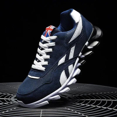 Men's Breathable Running Sneakers, Cushioned Thick Sole, Wear-Resistant Outdoor Fitness Shoes